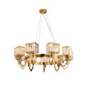 Nordic Iron Art Table Bar Lounge Dining Room Popular Style Golden Modern Indoor Decoration High End Crystal Chandelier